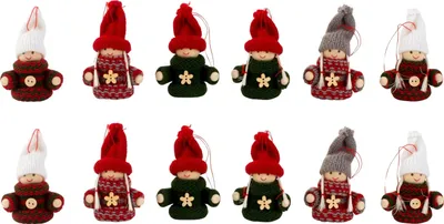 Produktbild von 12 Stück Christbaumschmuck Weihnachtswichtel 8 cm