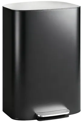 Produktbild von Mülleimer Küche 50 Liter Treteimer mit Bleib-Offen-Funktion, Soft-Close-Deckel, Pedal, Schwarz