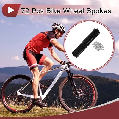 Produktbild von 72 Set 14G Fahrradspeiche 275mm Fahrradradspeiche Kohlenstoffstahl Schwarz