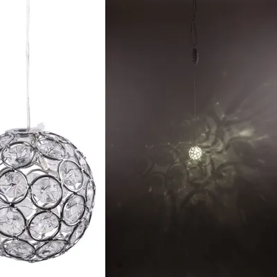 Produktbild von Heitronic LED Mini-Pendelleuchte Kugel Naomi Weiß Ø8cm Batteriebetrieben 3 x AAA 1,5V mit Schalter