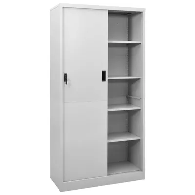 Immagine prodotto di Armadio con Anta Scorrevole Grigio Chiaro 90x40x180 cm Acciaio