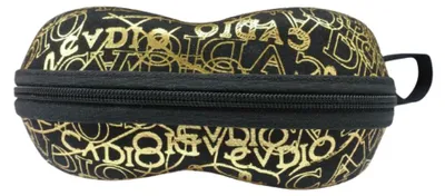 Produktbild von GKA XL Hartschale Brillenetui Überbrille Sonnenbrille große Brille Etui samt weich - schwarz-gold