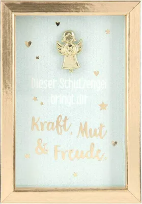 Produktbild von Depesche Komplimente im Bilderrahmen, klein : Dieser Schutzengel bringt dir Kraft, Mut Komplimente im Bilderrahmen, klein: Dieser Schutzengel bringt dir Kraft, Mut