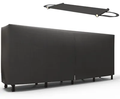 Obrázek produktu pro Regál na dřevo Outsunny 240 × 36 × 99 cm – regál na palivové dřevo s přepravní taškou a krytem