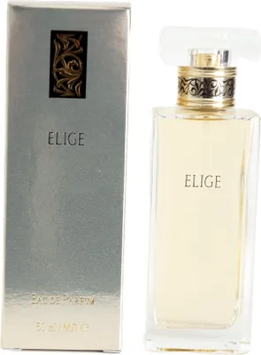A perfume bottle and its packaging are displayed side-by-side against a white background.