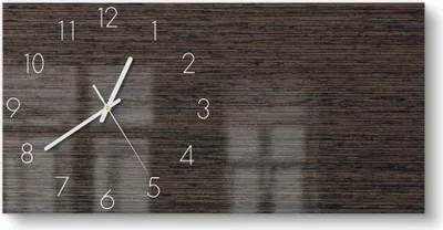 Produktbild von DEQORI Glasuhr 60x30 cm Zahlen 'Holz horizontal gemasert' Wanduhr Glas Uhr Design leise