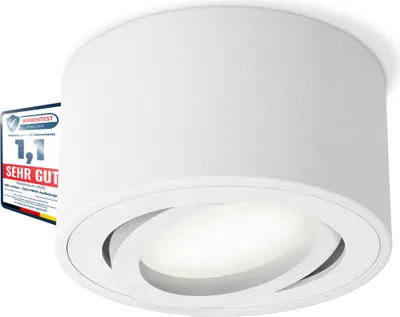 Produktbild von SSC-LUXon CELI-1WM kleiner Aufbau Deckenspot LED schwenkbar - mit tauschbarem LED Modul 4W warmweiß 230V - Aufputz Spot weiß