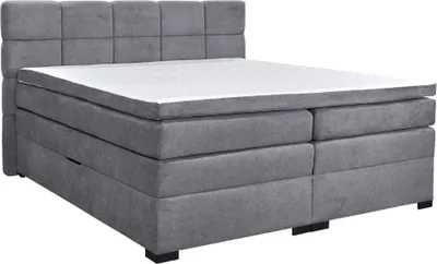 Zdjęcie produktu dla Kondela Łóżko kontynentalne dwuosobowe pocketowe April 200x200 cm - szare