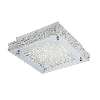 Zdjęcie produktu dla Plafon LED kwadratowy NINO SQUARE chromowany przezroczysty 17W Ciepła biel 1360lm szkło wym:7,5x30x30cm IP20 Italux