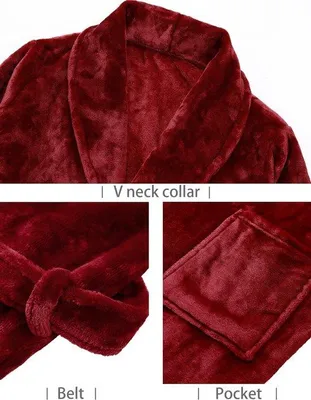 Produktbild von Famanu Fleece-Bademantel Lang ohne Kapuze - Plüschiger Saunamantel für Damen in S-XL