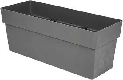 Produktbild von Pflanzkasten Like XXL mit Rollen, 120 L Pflanzkübel Kunststoff in Naturstein-Optik, wetterfest & UV-beständig, Pflanzkasten groß für Garten, Terrasse & Balkon, 100 x 37 x 40 cm (1, Anthrazit)