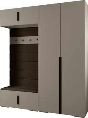 Produktbild von MEBLE KRYSPOL Inova 1 Möbelset Garderobe, 236,7x200x47cm - Kaschmir, Manila 04, Schwarz