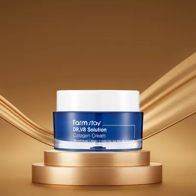 Obrázek produktu pro Farm Stay - DR.V8 Sollution Collagen Cream - Kolagenový krém proti vráskám s rozjasňujícím účinkem - 50 g
