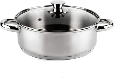 Image de Quatre casseroles CI30 avec couvercle, en acier inoxydable, diamètre 30 cm, compatibles avec les cuisinières à induction