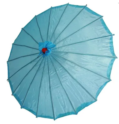 Produktbild von Deko Schirm klein 033 aus Kunstfaser wasserfest blau Bambus Ø55 cm