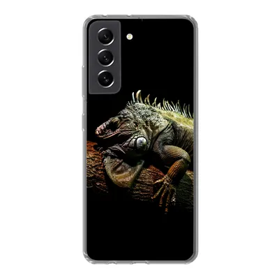Produktbild von MuchoWow® Handyhülle Schutzhülle Hülle für Samsung Galaxy S21 FE Tier - Zweig - Schwarz Silikon Softcase Handy Hülle - Mobiltelefonhülle