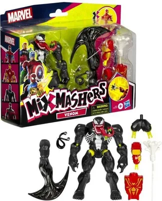 Zdjęcie produktu dla Figurka MixMashers Venom Deluxe, 12 cm, Personalizowalna, Z Akcesoriami, Marvel, Od 4 Lat