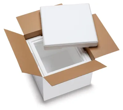 Produktbild von 16x Isolierboxen mit Deckel aus rEPS 350 x 350 x 300 mm 12,5 Liter inkl. Umkarton