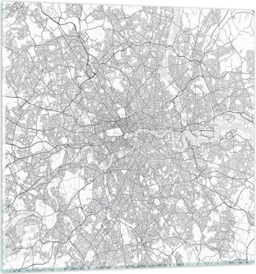 Produktbild von Bilder auf glas - Einteilig - Stadt Karte London - 40x40cm - Glasbilder - Wandbilder - Bilder - zum Aufhängen bereit - Wanddekoration aus Glas - Glas Bilder - Wandbild auf Glas - GAC40x40-4680