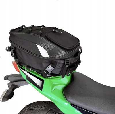 Zdjęcie produktu dla Torba Bagażnik 5W1 Motocyklowa 40L Wodoodporna Plecak Pokrowiec Kask Czarna