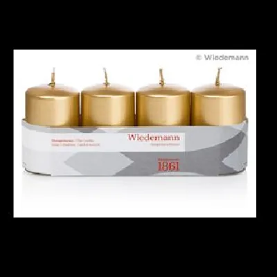 Produktbild von Kerze Stumpen 4er Packung Gold lackiert 80x50mm