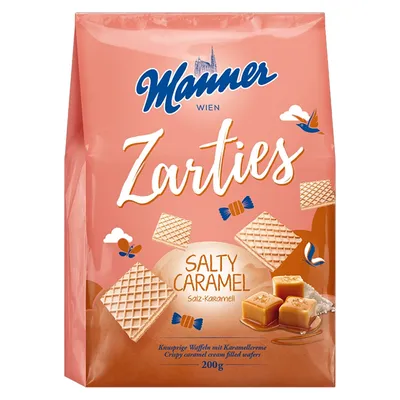 Obrázok produktu pre Manner Zarties Slané karamelové chrumkavé oblátky s karamelom 200g