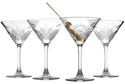 Martini-Cups, 4 Stück, 230 ml, Glas, spülmaschinenfest