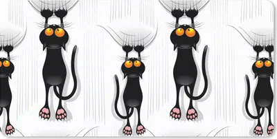 Produktbild von MuchoWow® Mauspad Mousepad Muster - Katze - Schwarz - Jungen - Mädchen - Kinder - Kinder 60x30 cm - Mousepads - Maus Mat - Pad - Mausunterlage - Nachhaltig