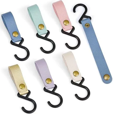Produktbild von Farbige Kleidungshaken 6er Pack Leder