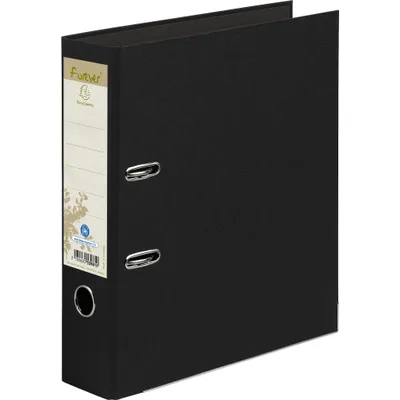 Produktbild von Exacompta 10x Ordner Recyclingkarton Rücken 80mm 32x29cm A4 Maxi Schwarz 53981E
