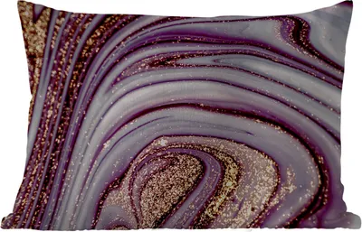 Produktbild von MuchoWow® Outdoor Kissen - Marmor - Rosa - Gold - Glitter - Marmoroptik - Luxus - 60x40 cm - Wetterfest - Lounge Kissen - Zierkissen - Kissen für Innenräume