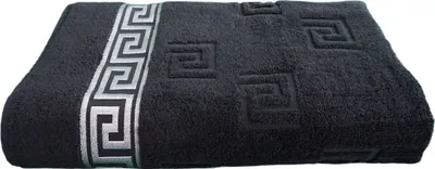 Produktbild von Medusa Saunatuch 100x200 cm - Schwarz / Silber - Jacquard Webung / feinste Ringgarn Baumwolle / Hochflor Frottee mit Medusa Flachprägung und silberner Medusa Bordüre
