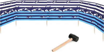 Produktbild von Garronda Strand Windschutz Sichtschutz 6m lang plus Gummihammer GAEX001 (Streifen/Haie, 6 m)
