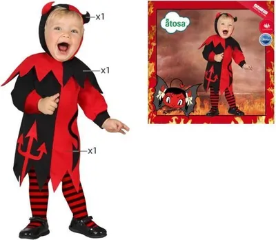 Produktbild von Atosa Dämon Baby Mädchen Kostüm Rot 24 Months Rot 24 Months