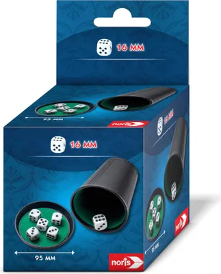 Immagine prodotto di Noris Würfelbecher Set, mit Deckel, Würfel Becher, Knobelbecher, Würfel, 606152776