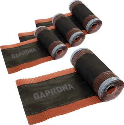 Produktbild von DAPRONA Firstband Alu, 4 Rollen, 390mm x 5m, Rot, RAL 8004, Butylband wasserdicht Firstblech, Dachabdichtung selbstklebend, Dachfirst Abdeckung, Alubutyl Roller