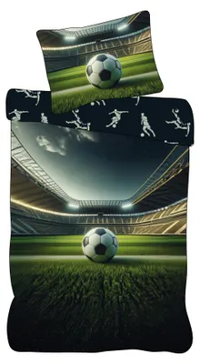 Produktbild von Fußball-Stadion - Wende-Bettwäsche-Set mit Fussball, 135x200 & 80x80