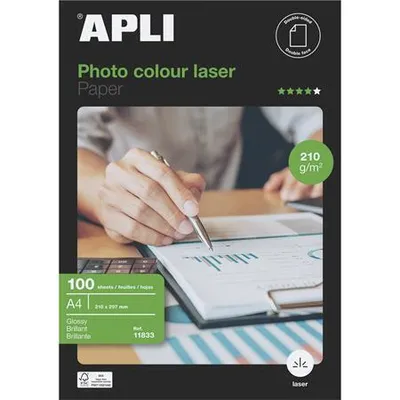 Obrázok produktu pre APLI 11833, Lesk, Biela, 210 g, 1 kusov, 100 listy, 210 x 297