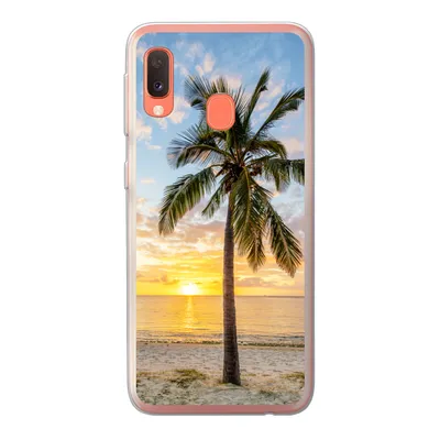 Produktbild von MuchoWow® Handyhülle Schutzhülle Hülle für Samsung Galaxy A20e Strand - Palme - Sonnenuntergang Silikon Softcase Handy Hülle - Abdeckung