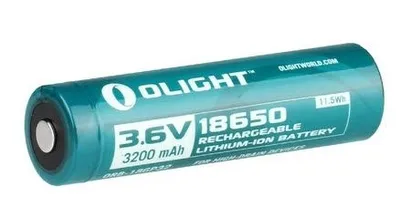 Immagine prodotto di Batteria Olight agli ioni di litio ORB-186C32 18650 da 3200 mAh e 3,6 V ricaricabile per torce Olight S2R, S30RII, S30RIII e R20