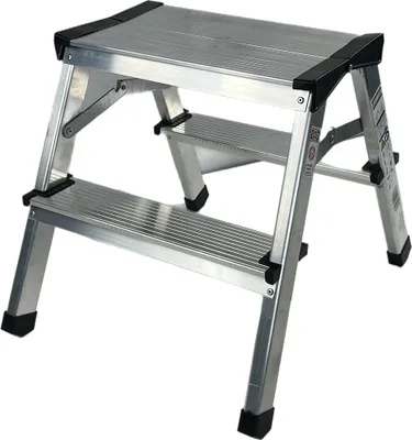 Produktbild von Leiter Trittleiter Klappleiter Aluleiter Haushaltsleiter 2 x 2 Stufen