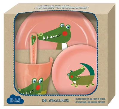 Produktbild von Freche Rasselbande - Geschirr Geschenkset Krokodil