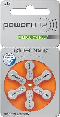 Produktbild von PowerOne 13 - Zink-Luft Hörgeräte Knopfzelle - 6er Pack
