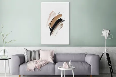 Produktbild von MuchoWow® - Leinwandbilder - Aquarell - Abstrakt - Weiß, Wandbild, Wanddeko Bilder Wohnzimmer, 80x120 cm