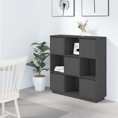 Obrázek produktu pro vidaXL Highboard Grey 110,5x35x117 cm Borovicový masiv