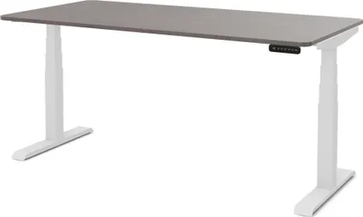 Produktbild von ASSMANN Elektrisch Höhenverstellbarer Familien Schreibtisch Pitino Sichtbeton Anthrazit Weiß, 180x80cm, Memoryfunktion, 2-fach-Motorik