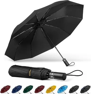 Produktbild von Famanu Faltbare Regenschirm Winddicht - 10 Rippen, Automatisch, Kompakt