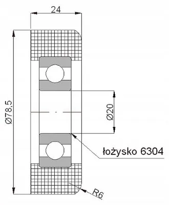 Image de Zabi Roulement Polyamide 78mm pour Portail R-78,5