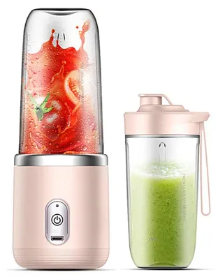 Tragbarer Smoothie-Mixer, 2x450 ml, 40 W, USB, rosa
