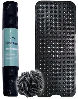 Produktbild von Badematte Duschmatte - 100x40cm - Antirutschmatte Schwarz mit Saugnäpfen - Antirutschmatte für Bad oder Dusche
